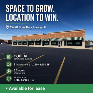 Prime Commercial Space for Lease in Harvey, Illinois!